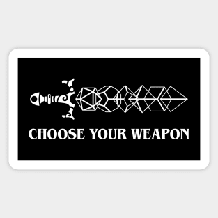 Choose Your Weapon Dice Sword TRPG Tabletop RPG Gaming Addict Sticker